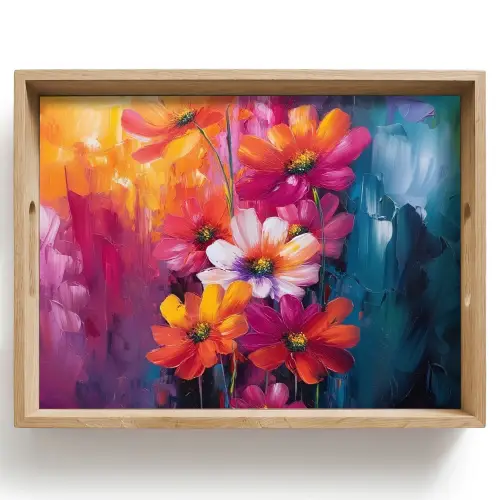 Felle bloemen - Dynamisch - Levendig Dienblad Rechthoek middel -z3d_shopping