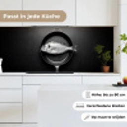 Pan - Vis - Zwart - Wit keuken achterwand 2 middel -sfeer4_DE