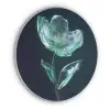 Bladeren - Bloem - Glazen - Donkerblauw Akoestische PET Vilt - Rond klein -3d