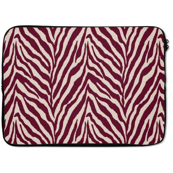 Zebra - Motief - Bordeaux - Rood laptophoes neopreen klein 279 -zkaufland3dotto