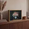 Hout - Vaas - Kleuren - Bloemen Light Box met batterij (Wandlamp) middel -sfeer2