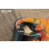 Vrouw - Bloemen - Aesthetic - Oranje Placemat vinyl groot -closeup