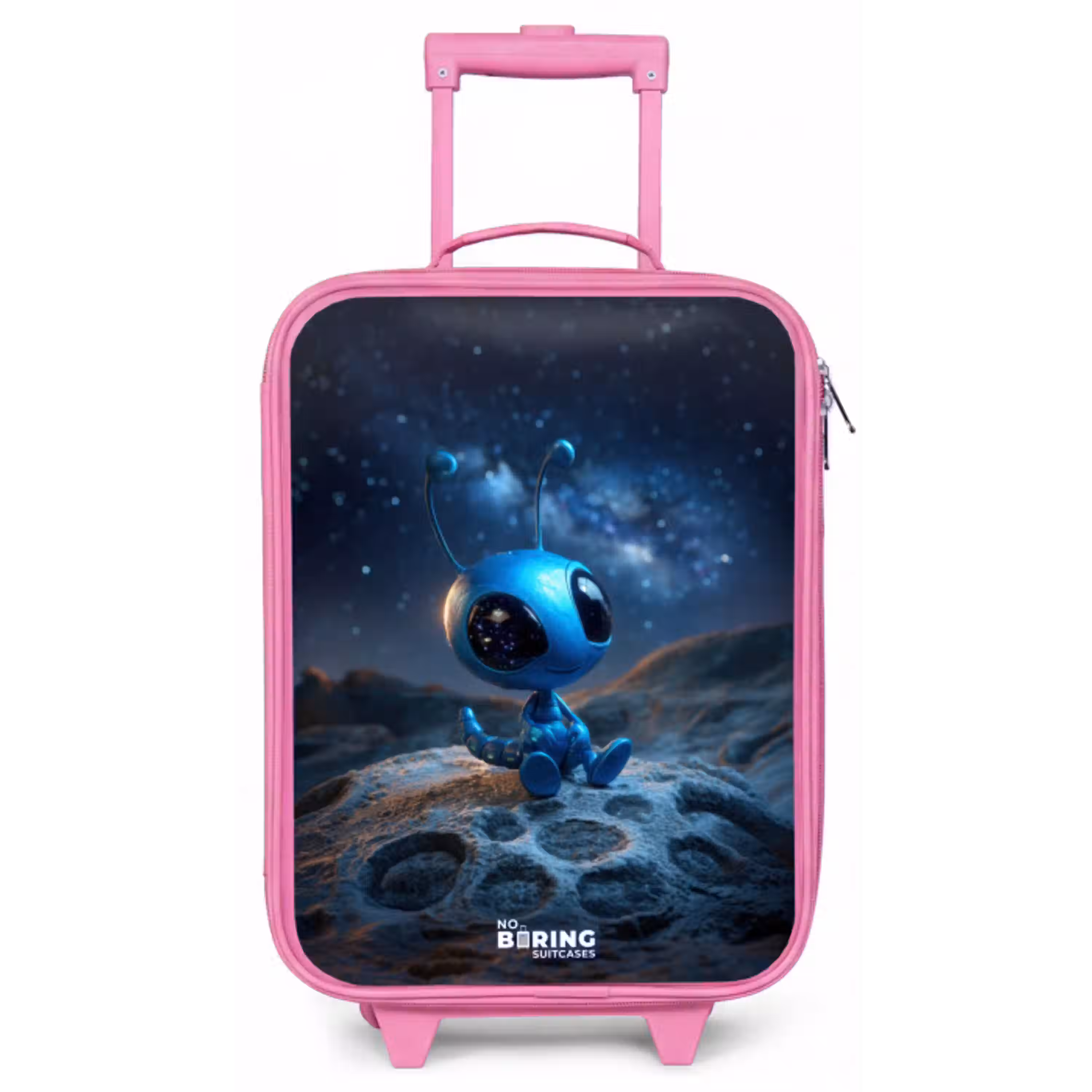 Blauw buitenaards wezentje onder sterrenhemel Kinderkoffer - Roze klein -zz3dotto