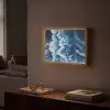 Golven - Blauw - Schuim Light Box met batterij (Wandlamp) middel -sfeer1
