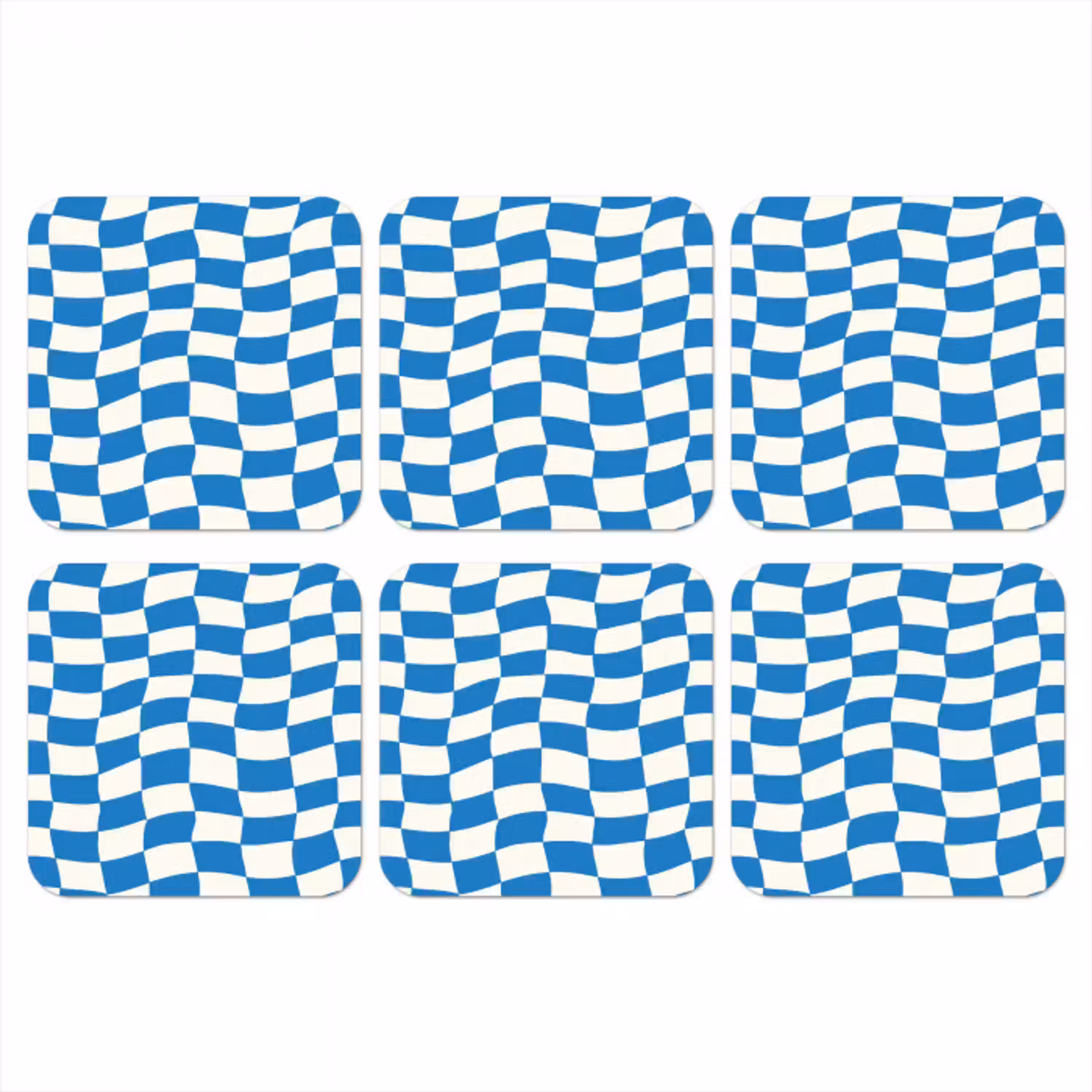 Golvend - Patroon - Blauw onderzetter kurk middel 366 -3d