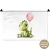 Draak - Baby dier - Roze ballon Wandkleed katoen klein -t3d_DE