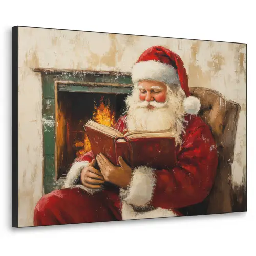 Kerst - Kerstman - Winter - Open Haard Textielframe zwart klein -3d