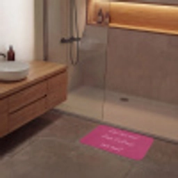 eat me out don't stress me out - Roze - Minimalistisch Badmat klein -sfeer2