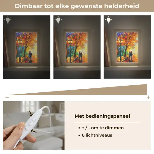 Koppel - Liefde - Bos - Kunst Light Box met kabel (Tafellamp) klein -USP_dimbaarNL