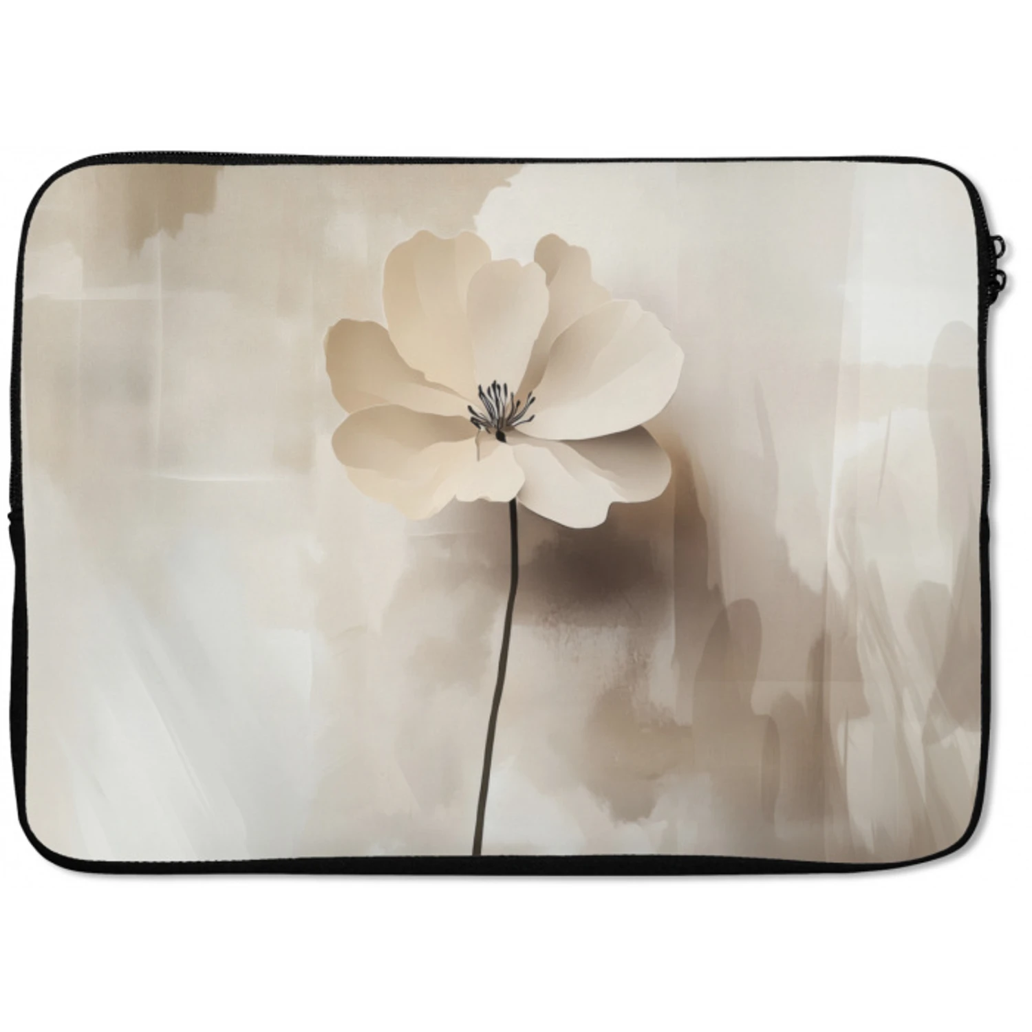 Bloem - Beige - Verf - Schaduw laptophoes neopreen klein -zkaufland3dotto