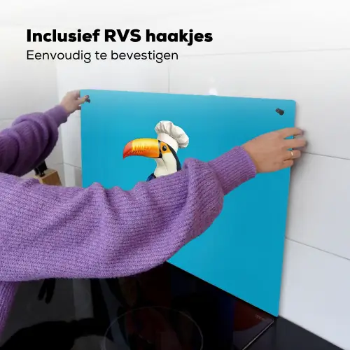 Tucan - Sokkel - Vogel - Koksmuts Inductie beschemer met haakjes klein -ky-ophangen-nl