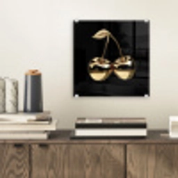 Kersen - Zwart - Goud - Chrome plexiglas 5mm klein -sfeer1