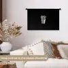 Frietjes - Futuristisch - Zilver Wandkleed katoen klein -sfeer1
