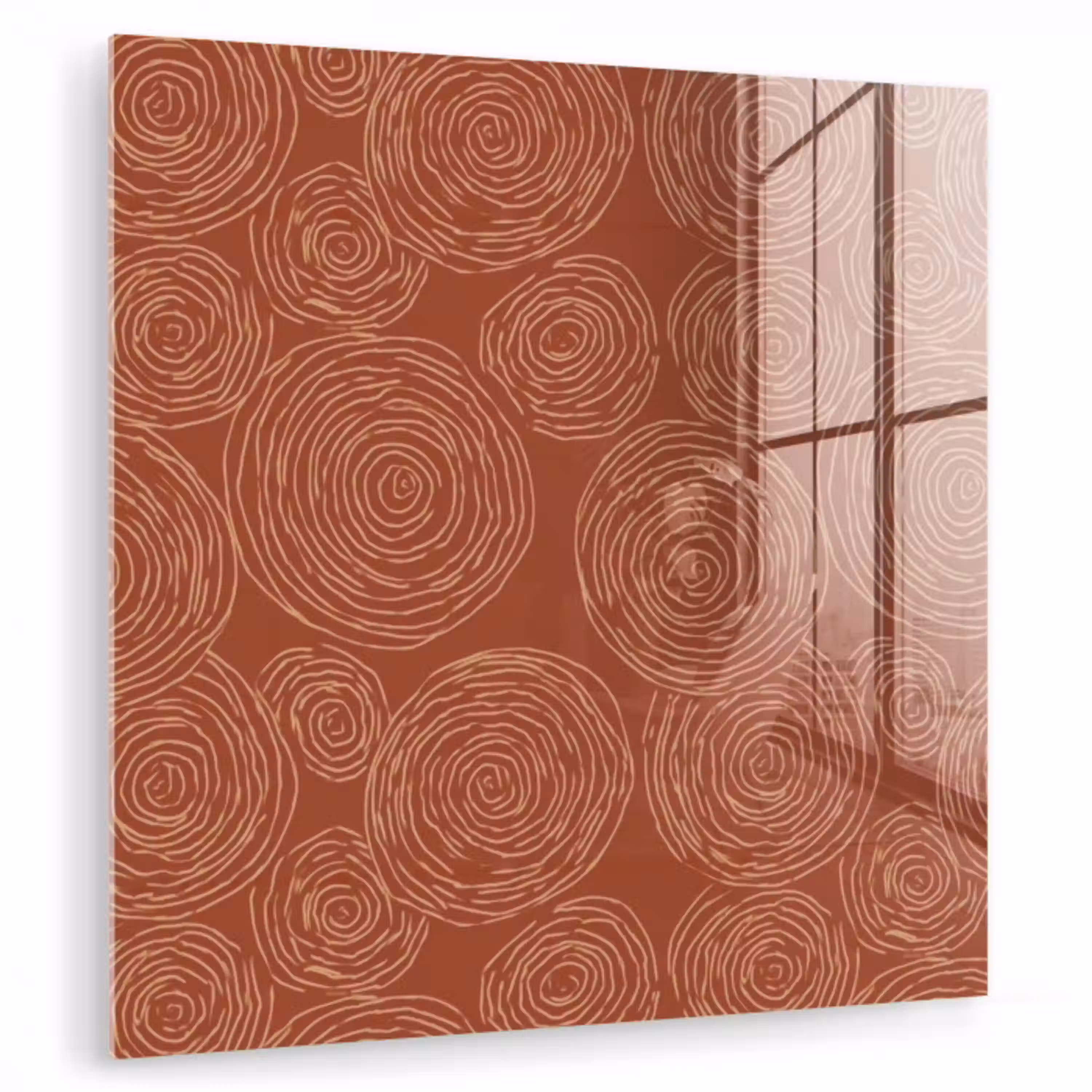 Cirkels - Abstract - Artistiek - Terracotta plexiglas 5mm klein 11 -zzzproduct_nieuw
