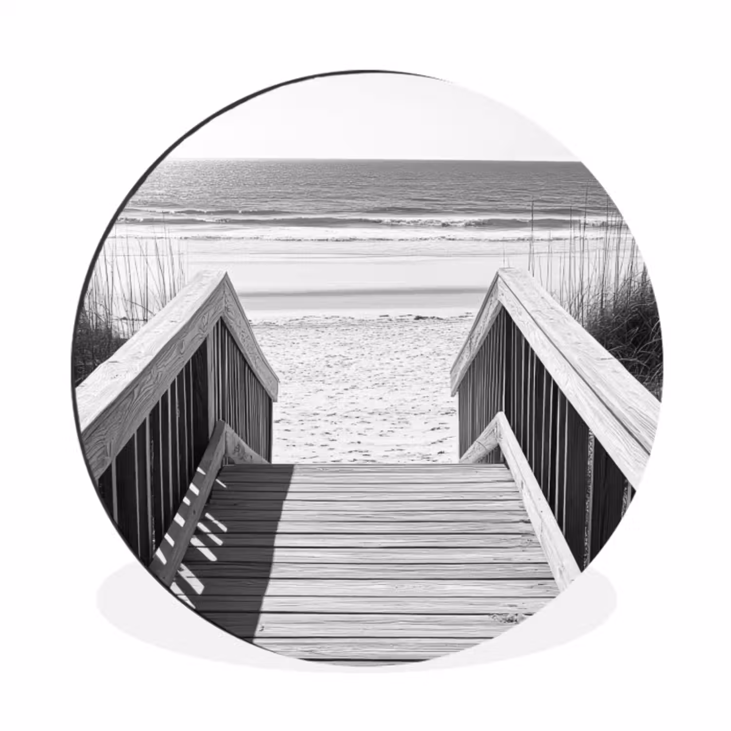 Wandcirkel - aluminium - Loopbrug - Hout - Strand - Zee