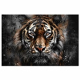 Tijger - Dieren - Portret - Luxe - Zwart poster papier klein -3d