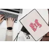 Tekst - Boodschap - Roze laptophoes neopreen klein -bureau