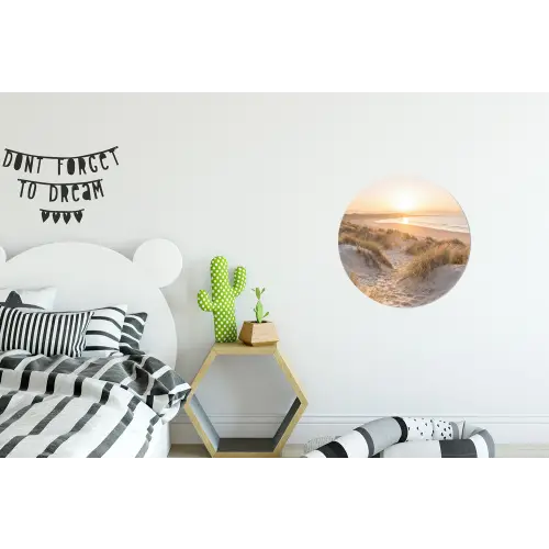 Duinen - Strand - Zee Wandcirkel aluminium klein -kinderkamer