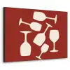 Wijnglazen - Silhouetten - Wit Textielframe zwart klein -3d