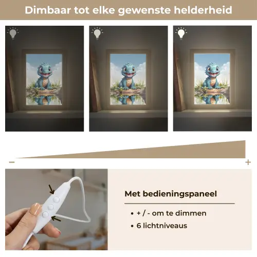 Draak - Blauw - Jongens - Kinderen Light Box met kabel klein -USP_dimbaarNL
