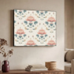 Lotus - Bloemen - Roze Textielframe zwart klein 947 -sfeer3