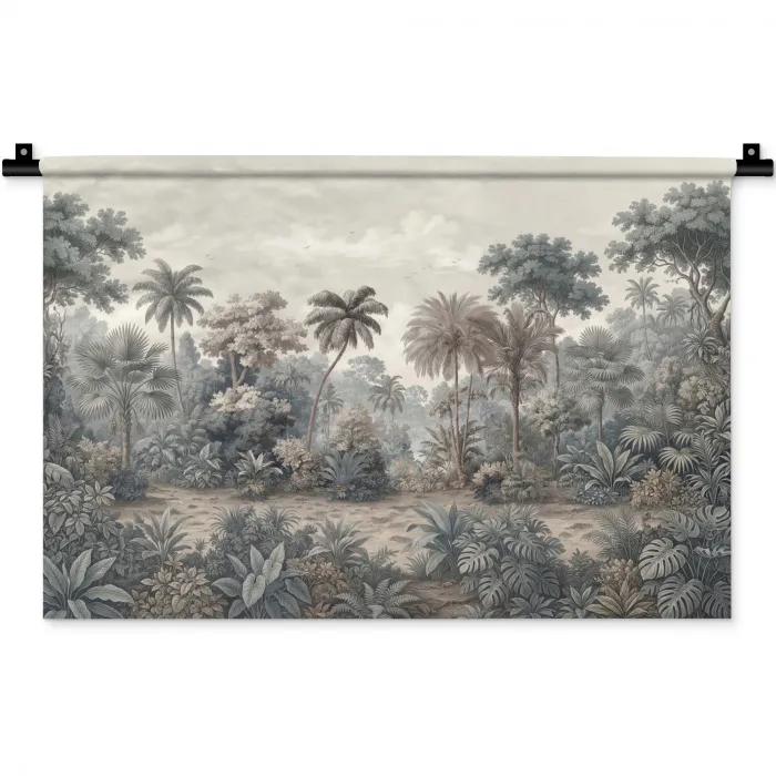 Tropisch - Landschap - Illustratie Wandkleed katoen klein -zz3d