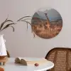 Giraffen - Hoog gras - Acaciabomen Akoestische PET Vilt - Rond klein -sfeer3