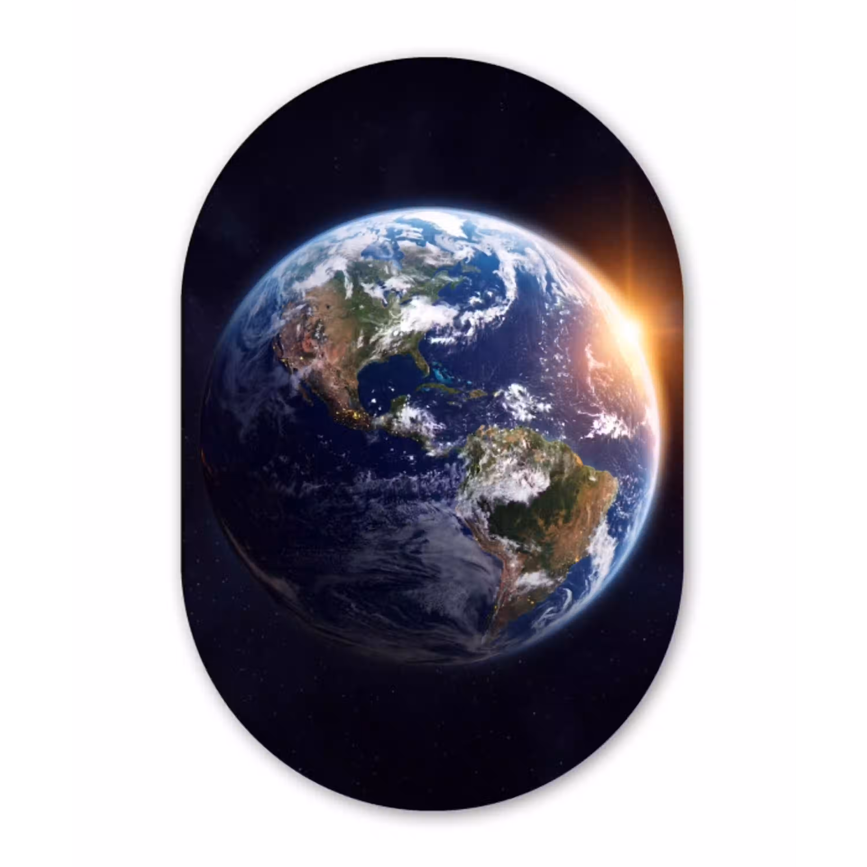 Planeet - Ruimte - Kosmos Wandcirkel Ovaal Glas middel -3d