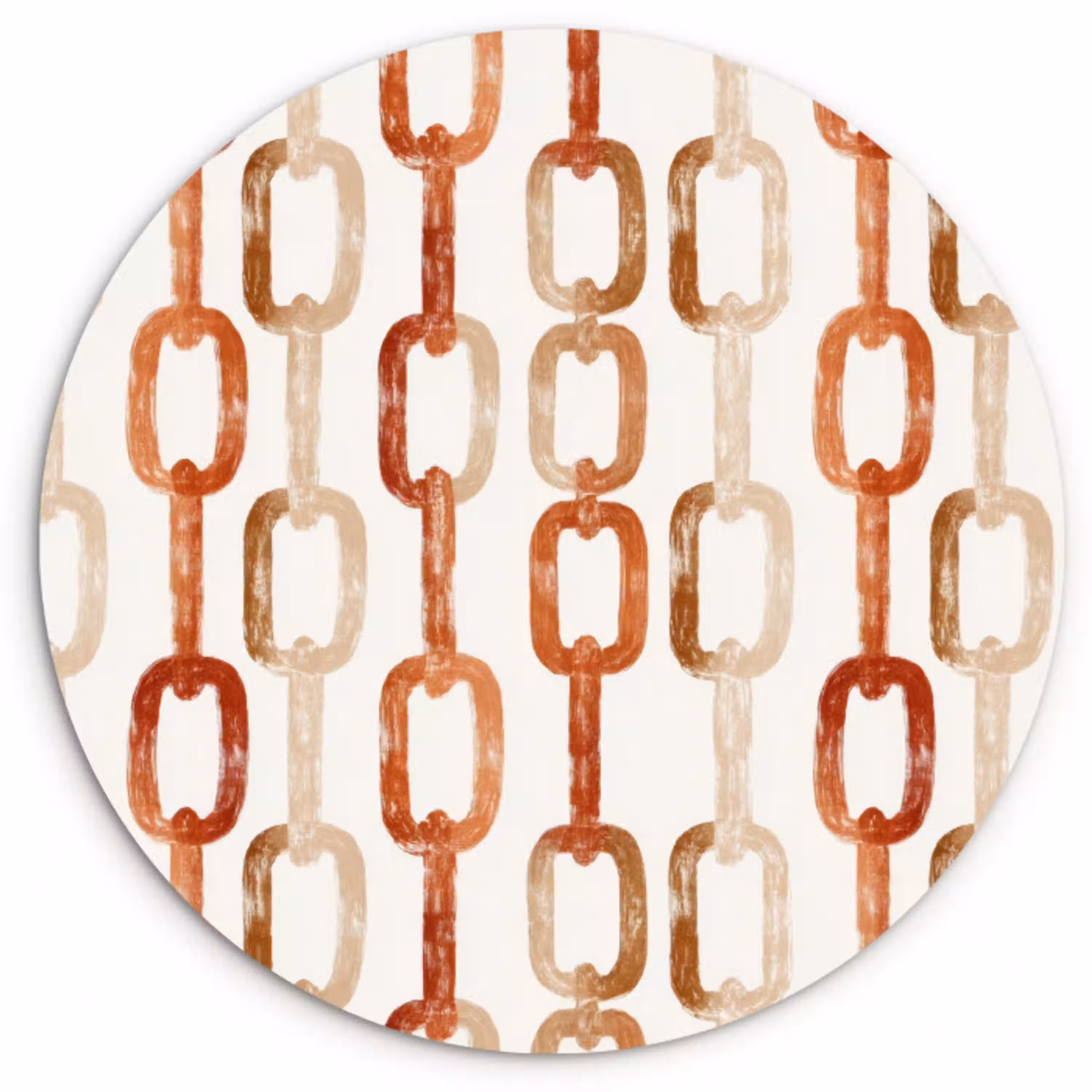 Schakels - Patroon - Aquarel - Terracotta Wandcirkel kunststof plaat 5mm dik klein 188 -3d