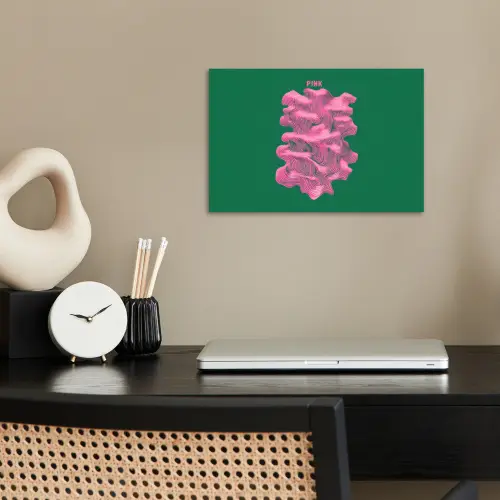 Abstract - Pink - Lijnen - Groen poster papier klein -sfeer1