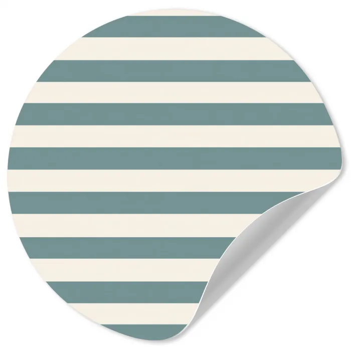 Strepen - Modern - Blauw Wandcirkel behangsticker klein 186 -3d