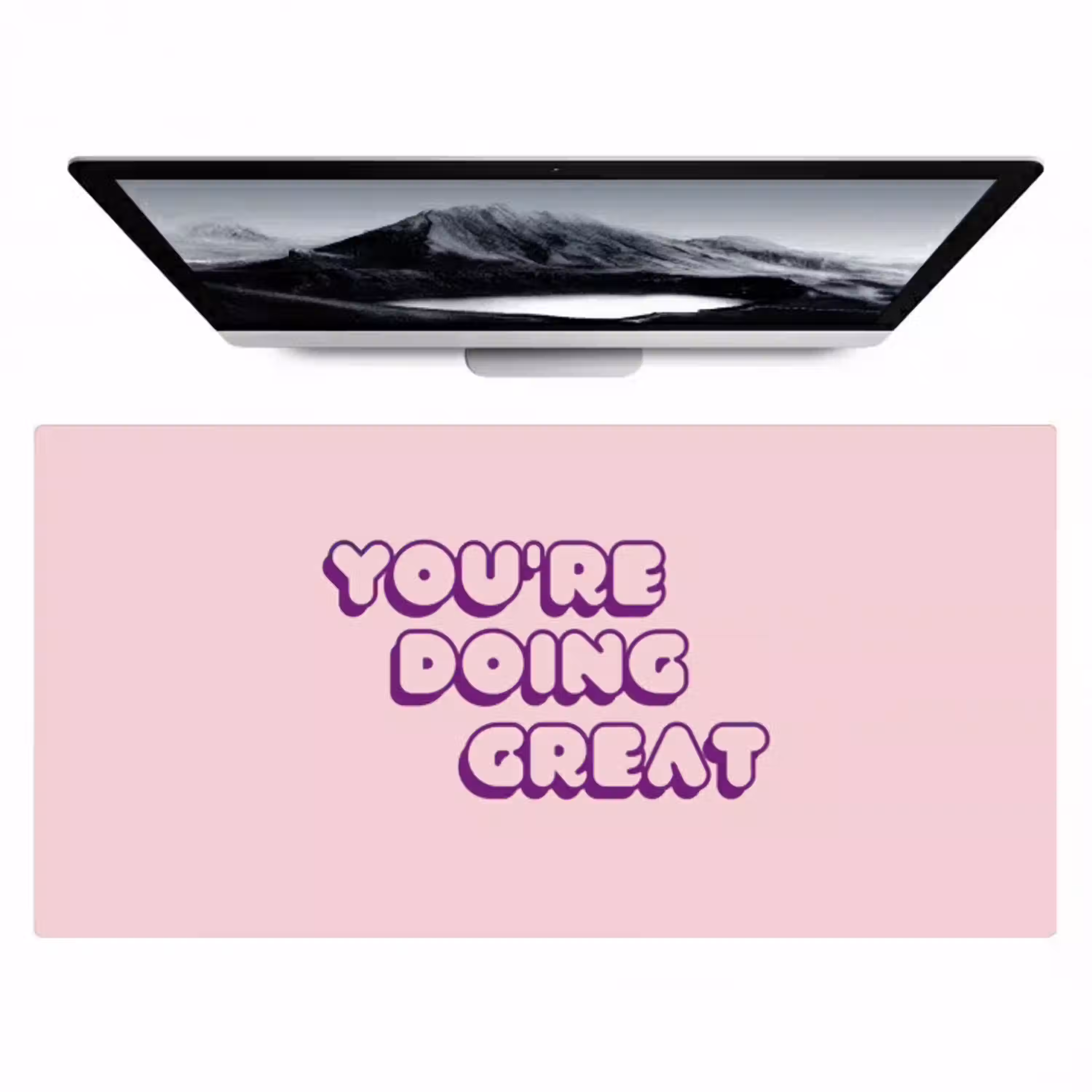 You're doing great - Roze - Bubble letters Muismat XXL klein -zzz3d