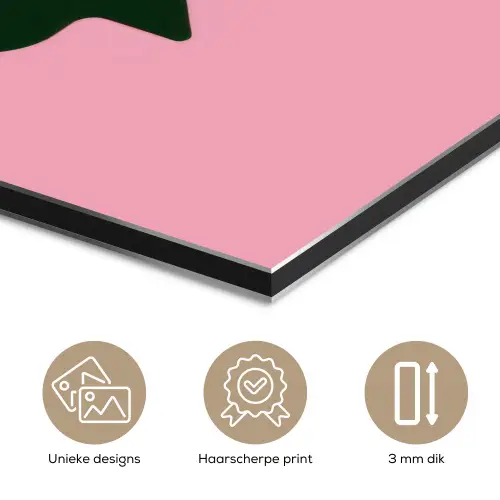 Roze - Tekstwolk - Groen - BLAH BLAH BLAH aluminium wit klein -closeup_NL