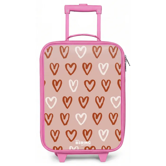 Hartjes patroon in roze en wit Kinderkoffer - Roze klein -zz3dotto