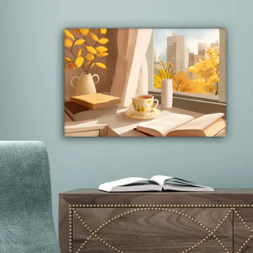 Thee - Boek - Thee - Herfst canvas 2cm klein -sfeer4
