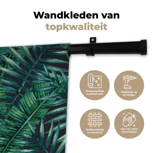 Bladeren - Tropical - Jungle Wandkleed katoen klein -sfeer2
