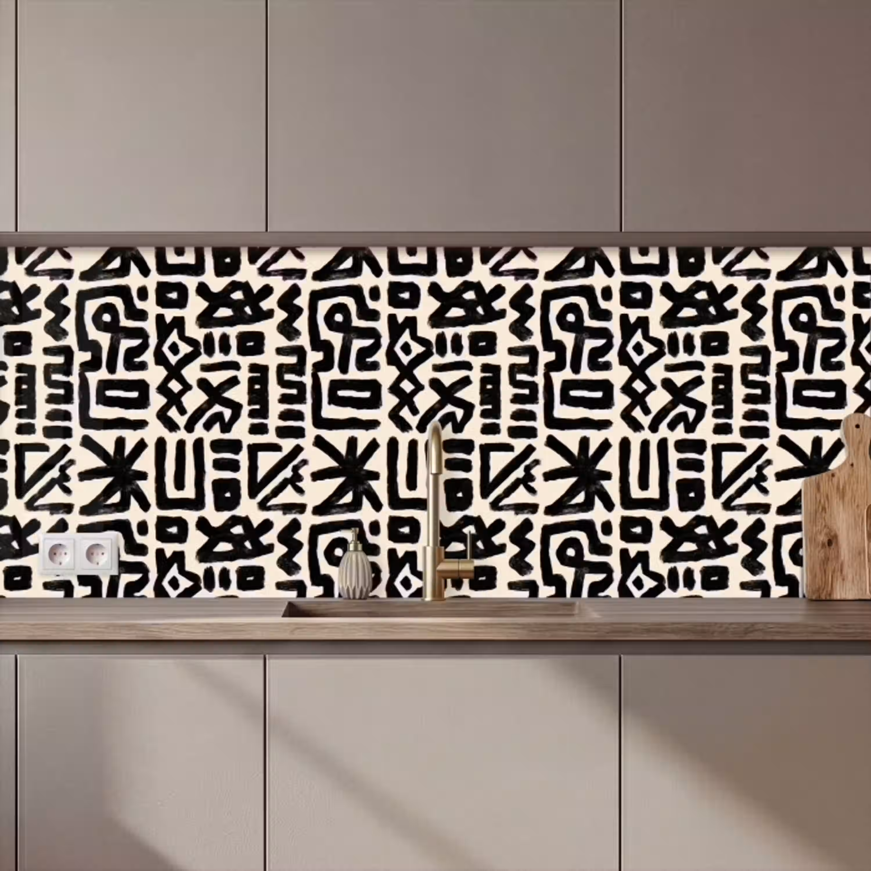 Geometrisch - Figuren - Zwart keuken achterwand 2 middel 871 zz_3dshopping