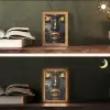 Vrouw - Goud - Natuur - Portret - Modern Light Box met kabel (Tafellamp) klein -sfeer3