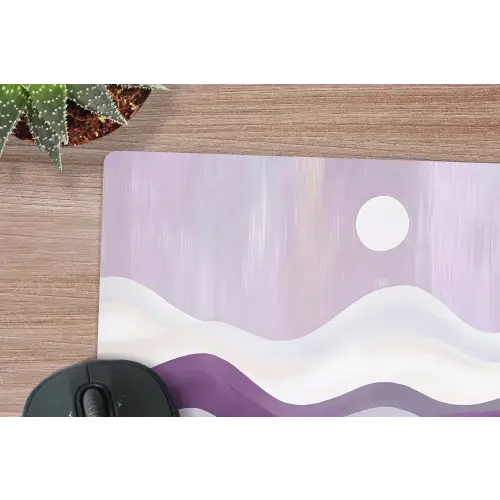 Golven - Heuvels - Abstract - Paars muismat rubber klein -closeup