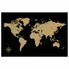 Wereldkaart - Beige - Zwart poster papier klein -3d