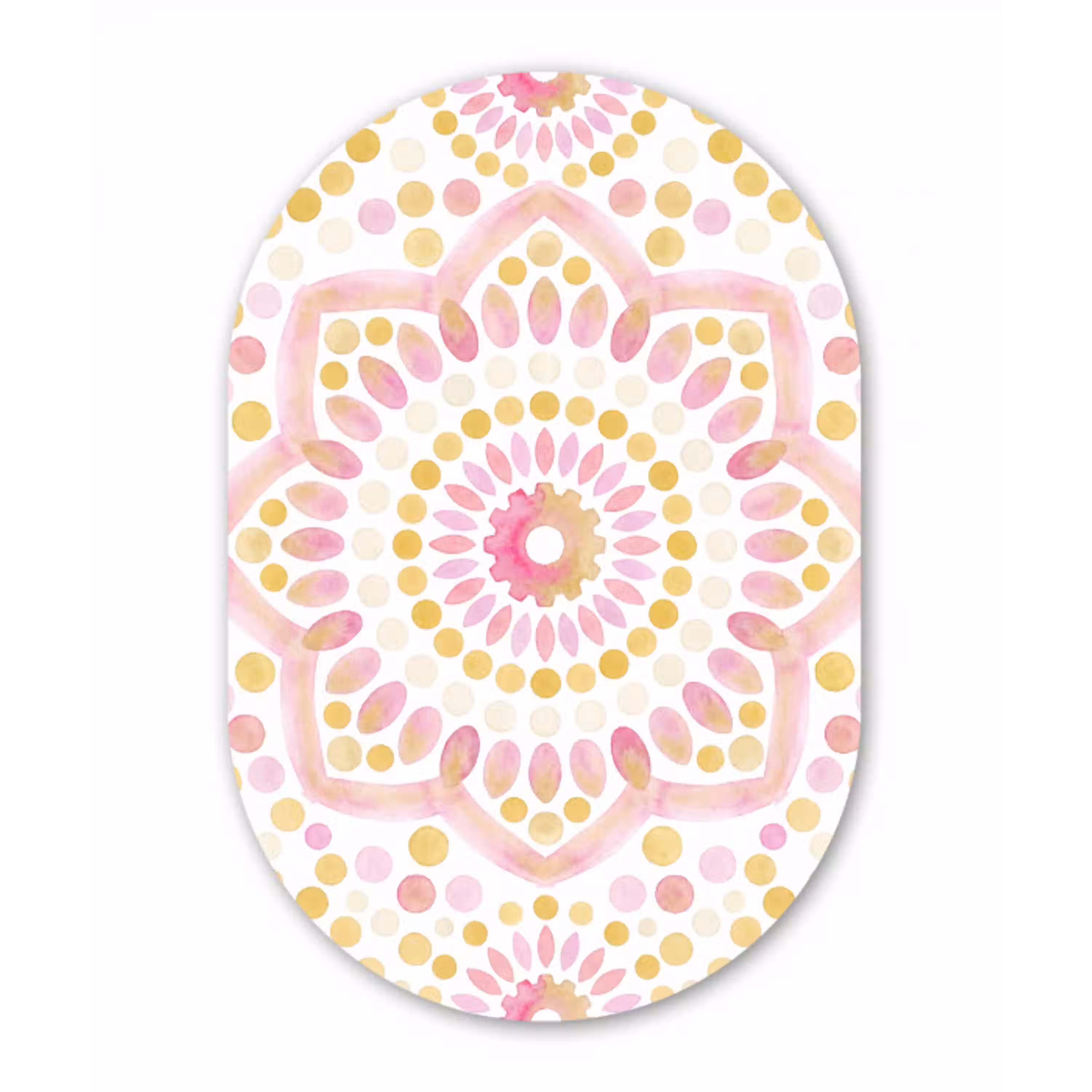 Abstract - Mandala - Kunst - Modern - Roze Wandcirkel Ovaal Aluminium middel -3d