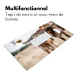 Texas Longhorn - Kalf - Weide - Dieren Muismat XXL klein -zsfeer4_frans