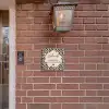 Beige luipaardprint - Sierlijk Naambord Vierkant klein -sfeer7-XS