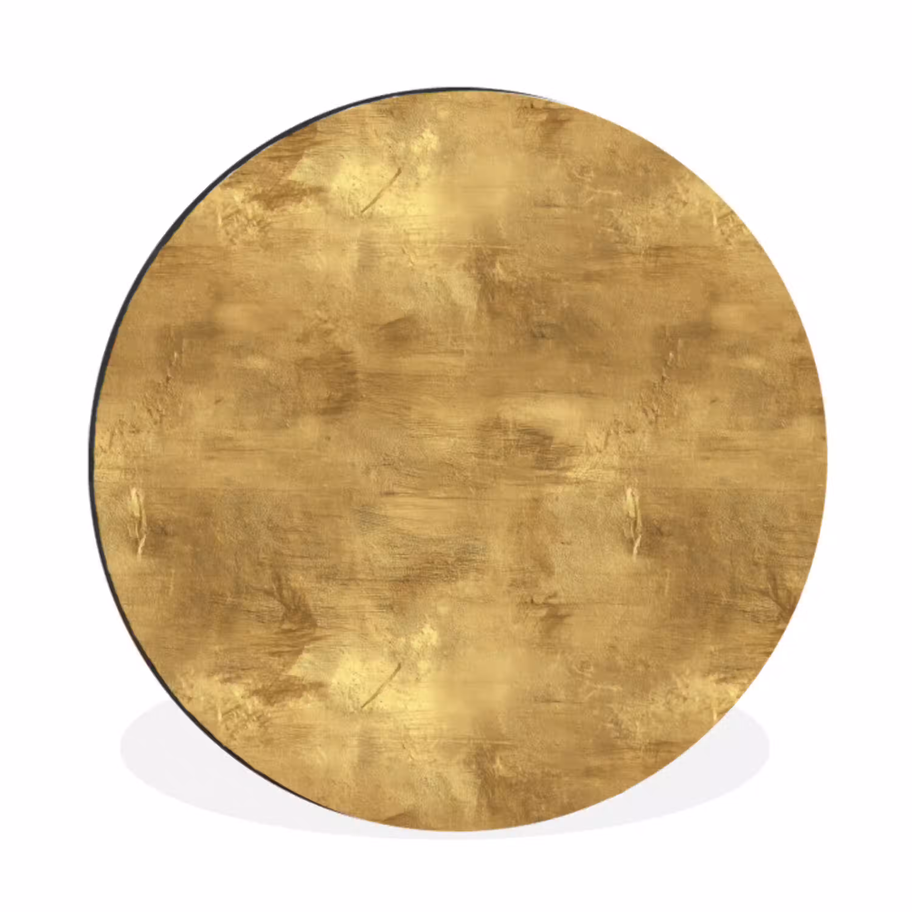 Industrieel - Textuur - Goud Wandcirkel aluminium klein 190 -3d