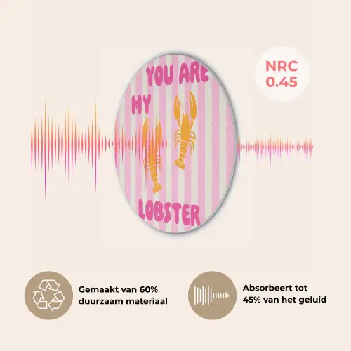Lobster - Love - Valentijn Akoestische PET Vilt - Rond klein -USP_NL