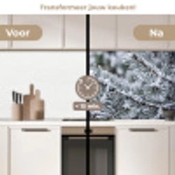 Dennenappel - Tak - Sneeuw - Winter - Sfeervol keuken achterwand 2 middel -voor-na2_NL