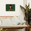 Vrouw - Groen - Modern - Bril - Abstract tuinposter los doek klein -sfeer7