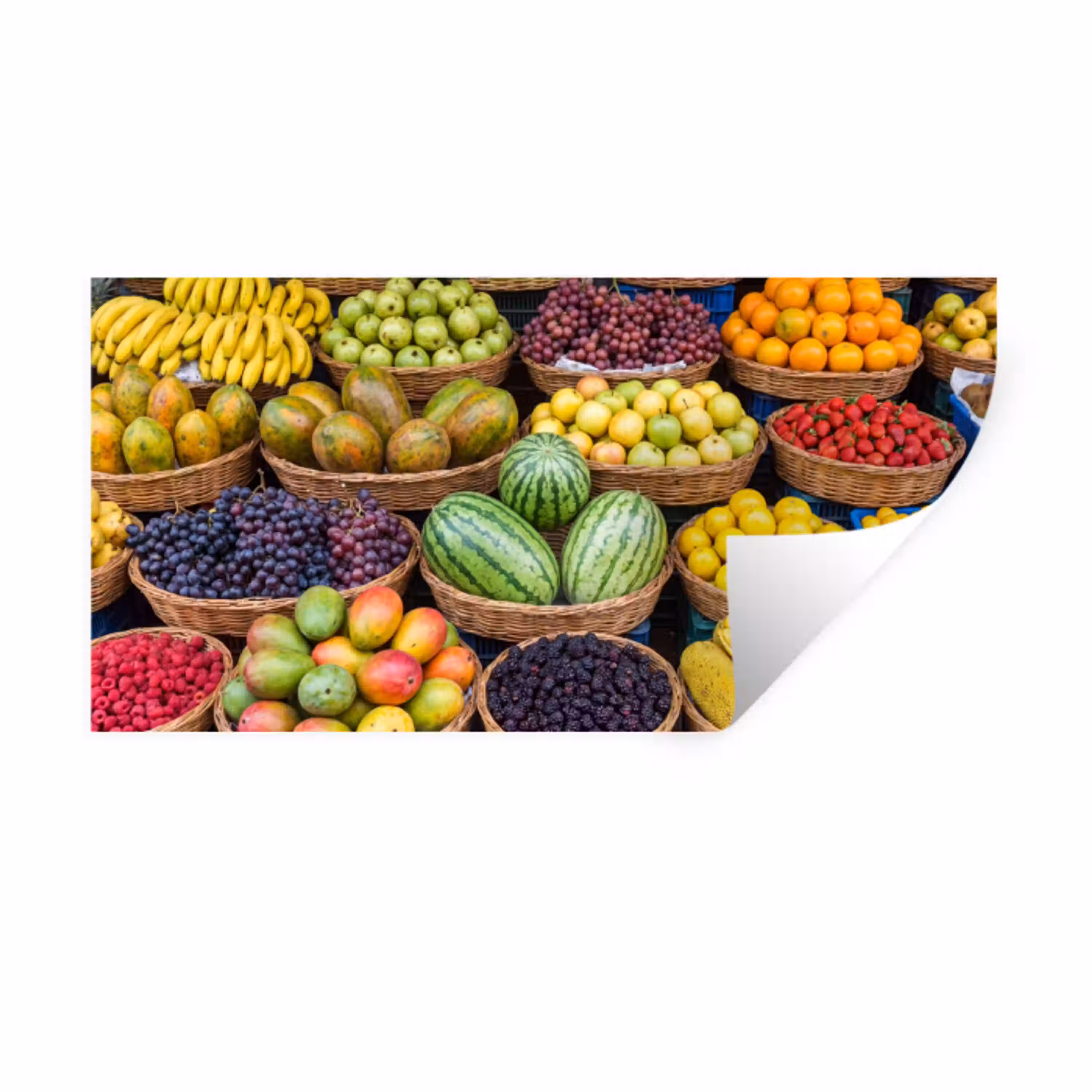 Fruit - Markt - Kleurrijk Muursticker klein -3d