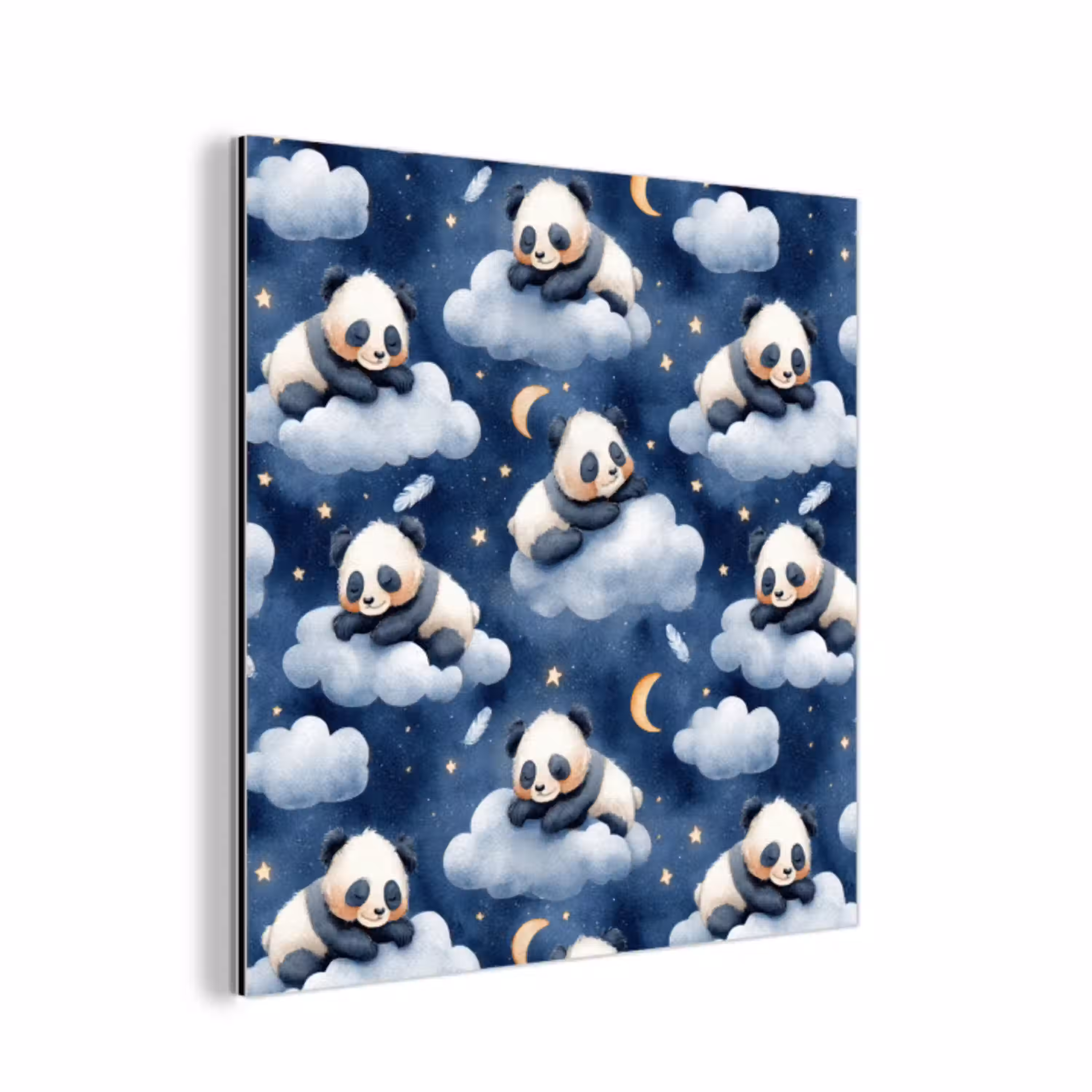Panda's - Slapen - Blauw aluminium wit klein 46 -3d