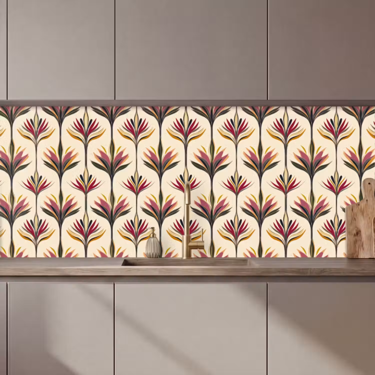 Küchenrückwand - Fächer - Motiv - Bunt